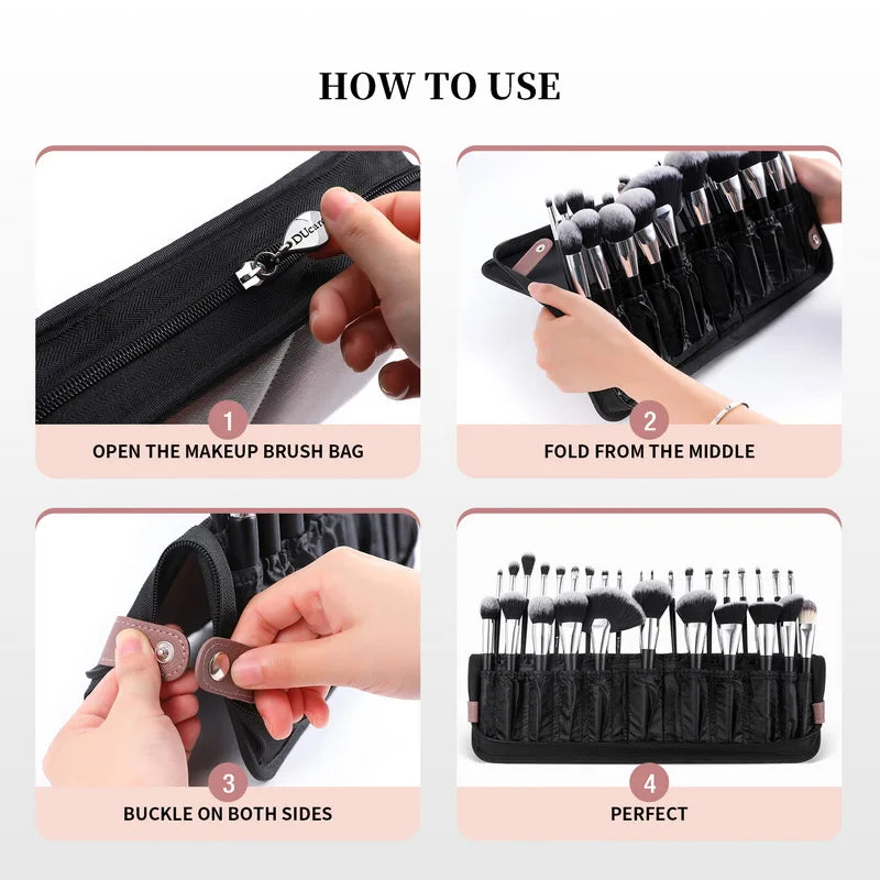Foldable Makeup Brush Case – Waterproof & Travel-Friendly