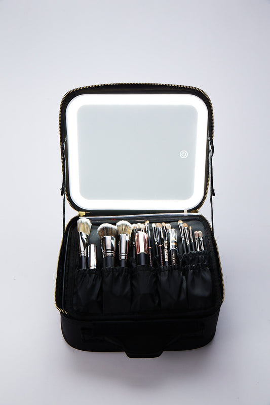Travel Makeup Case With Mirror & LED Light