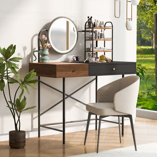 Vanity Table with LED Mirror & Wireless Charging